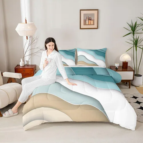 Vista 45 de Castle Fairy Juego de edredón con diseño de gato lindo para niños, tamaño twin, juego de ropa de cama con hojas de flores, luna, noche y cielo