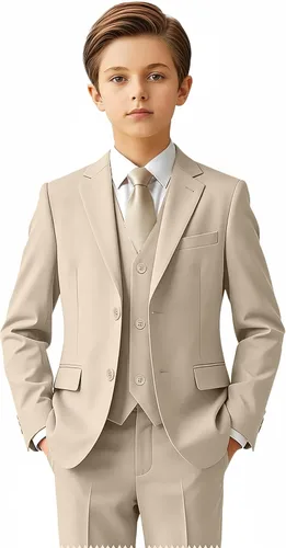 Vista 8 de Trajes para niños para portador de anillos de boda formal, traje de Negro (corbata)