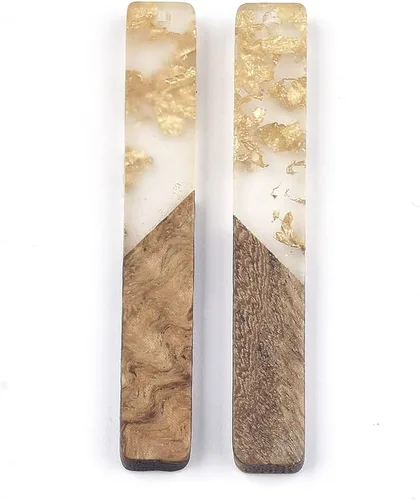 Vista 36 de Mega Pet Colgante de resina y madera de nogal para hacer joyas de bricolaje