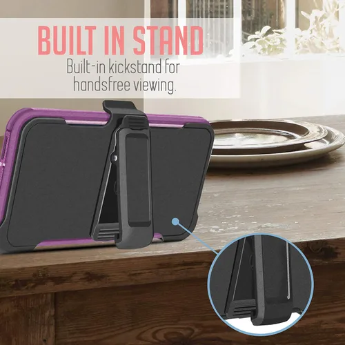 Vista 4 de Funda compatible con Motorola Moto G Stylus 2021, resistente, a prueba de golpes, cuerpo completo, protector de pantalla integrado, con soporte