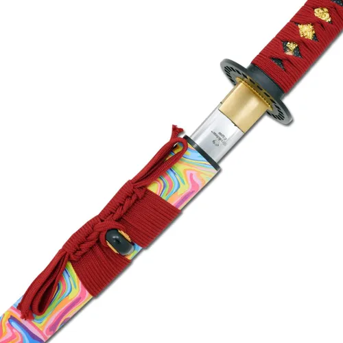 Vista 6 de Snake Eye Tactical Espada katana clásica hecha a mano, espada samurái, espadas reales, cuchillas de acero de alto carbono, artes marciales