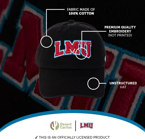 Vista 3 de Desert Cactus Loyola Marymount University Baseball Hat Lions LMU Brimmed Embroidered Cap Adjustable Cloth Strap Adult Type A
