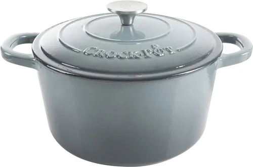 Vista 11 de Crock-Pot Horno Holandés Artesanal Redondo de Hierro Fundido Esmaltado, 3 Cuartos, Aqua