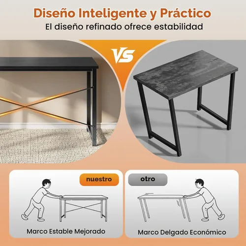 Vista 4 de Sweetcrispy Escritorio pequeño para computadora de 32 pulgadas para Negro