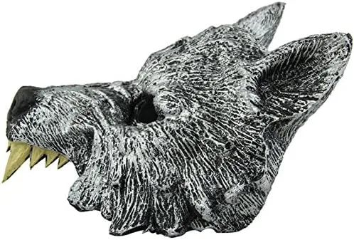 Vista 4 de Himine - Máscara de cabeza de lobo gris para Halloween