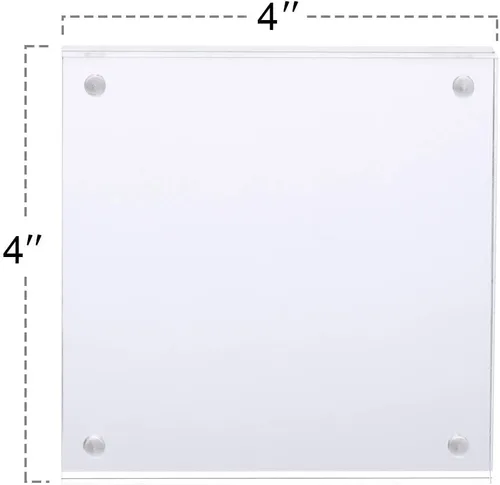 Vista 8 de TWING Paquete de 2 marcos de fotos acrílicos de 4 x 4, 0.787 in de grosor, marco de fotos magnético transparente de doble cara, sin marco HD