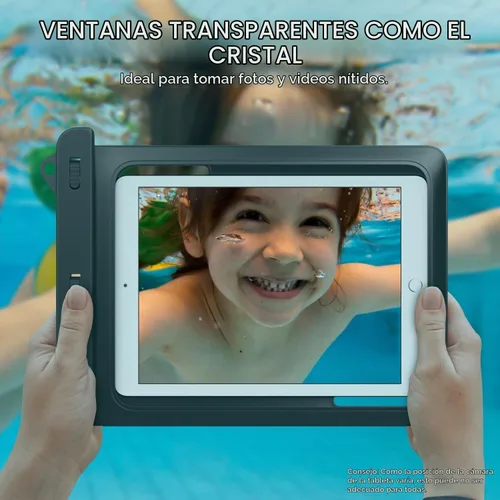 Vista 4 de AICase Universal iPad impermeable, bolsa seca para iPad Pro 10.5, nuevo iPad 9.7 2017/2018, iPad Pro 9.7, iPad Air/Air 2, tabletas de hasta 11.5 5