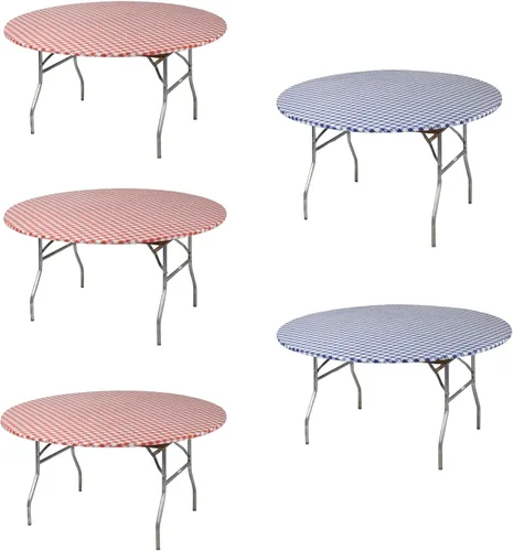Vista 12 de Kwik-Covers Cubiertas redondas de plástico ajustables de 60 pulgadas, paquete de 5 (negro)
