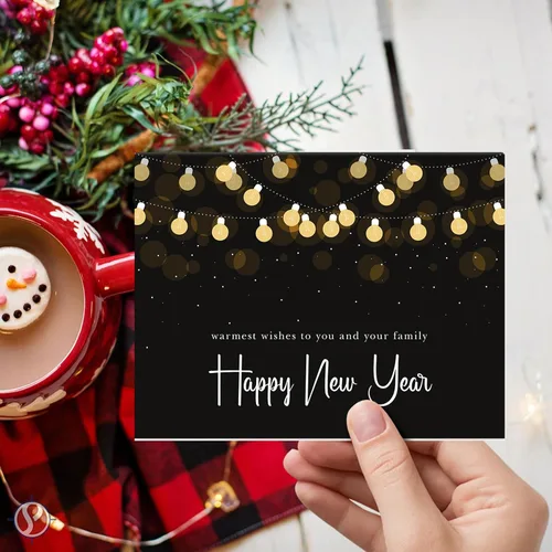 Vista 4 de Los más cálidos deseos para ti y tu familia, Tarjetas de felicitación de Feliz Año Nuevo 2026 – Navidad Navideñas Corporativas de Vacaciones