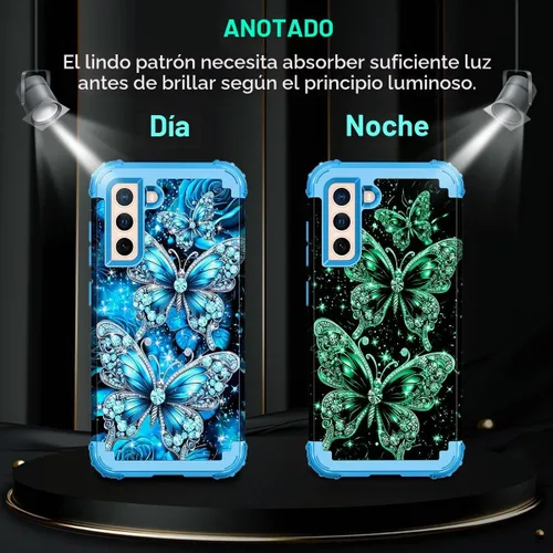 Vista 3 de Casetego Funda compatible con Galaxy S21 5G, tres capas, resistente, a prueba de golpes, protección completa, policarbonato duro y TPU suave