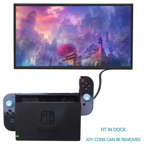 Vista 5 de COMCOOL Dockable Case for Nintendo Switch 3 in 1 Protective Cover Case for Nintendo Switch and Joy-Con Controller with Screen Protector - Gary Black
