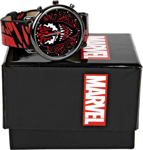 Vista 5 de Carnage Face and Symbiote Reloj con correa de piel sintética, Rojo -, Moderno