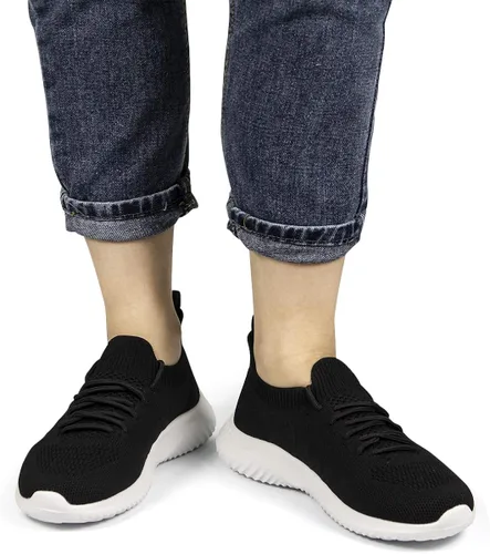 Vista 6 de Akk - Zapatos deportivos sin cordones para mujer, diseño ligero de espuma viscoelástica para caminar, gimnasio, viajes, trabajo o uso informal