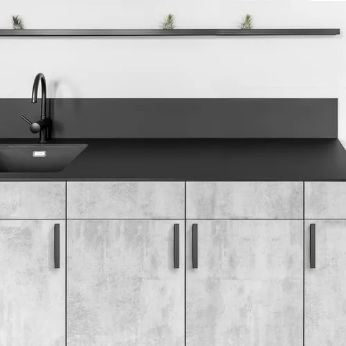 Vista 5 de Ravinte Tiradores negros cuadrados de gabinete de cocina de 5 pulgadas, accesorios modernos para armarios de cocina, armario, paquete de 1