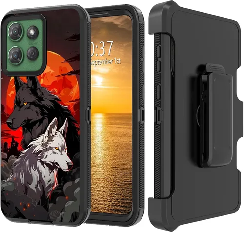 Vista 108 de Funda para Moto G Stylus 5G 2023 con funda de clip para cinturón y soporte, resistente de doble capa, resistente a prueba de golpes, para Motorola