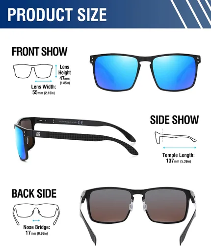 Vista 2 de DUCO Lentes de sol polarizados de fibra de carbono para hombre, lentes de sol a la moda, conducción, pesca, deportes para hombre, DC8208