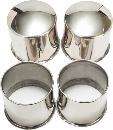 Vista 11 de 4 tapas centrales de acero inoxidable de 4.9 pulgadas para rueda de remolque, tapas de cubo central para camión, SUV, RV, llanta de rueda Negro mate