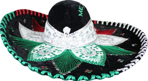 Vista 3 de Auténtico Mariachi Flowers Style Sombrero Fancy Premium Mexicano Sombrero Charro Sombreros Hecho en México (Elige tamaño y color)