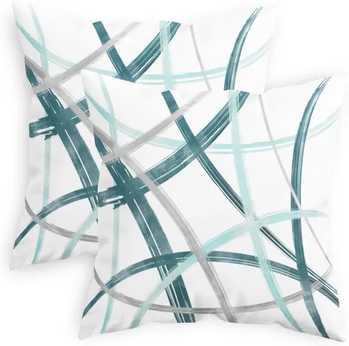 Vista 13 de CaliTime Juego de 2 fundas de almohada decorativas de vellón con líneas geométricas abstractas en forma de arco, para sofá, cama, decoración de casa