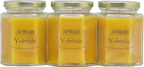 Vista 6 de Just Makes Scents Yuletide - Vela de soja mezclada, perfumada con frutas cítricas navideñas y especias, vertida a mano en los Estados Unidos