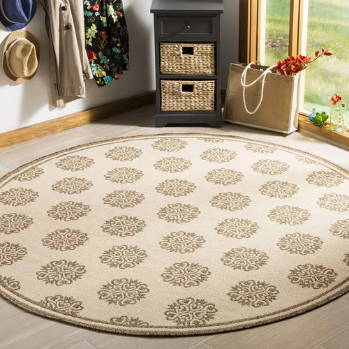 Vista 32 de SAFAVIEH Alfombra lavable al aire libre Linden Collection – 6 pies 7 pulgadas, cuadrada, aguamarina y crema, no desprende pelusa y fácil de limpiar
