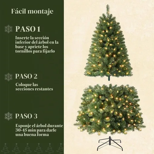 Vista 4 de Alupssuc Árbol de Navidad artificial preiluminado de 4 pies, 110 luces 334 puntas de rama, 13 modos de iluminación, luces blancas cálidas