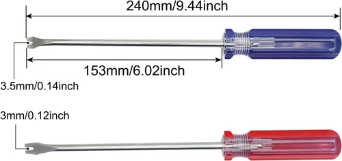 Vista 2 de Destornillador de palanca, extractor de uñas en U de 0.118 pulgadas, extractor de uñas en V, barra de palanca, remaches, destornillador, herramienta