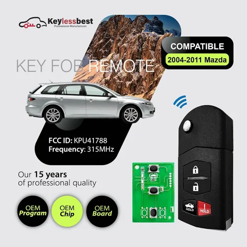 Vista 2 de Repuesto para Mazda 3 6 Hatchback Sedan Wagon Miata MX-5 RX-8 Control remoto KPU41788 4 Botones 315MHz
