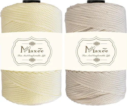 Vista 66 de Cordón de macramé de poliéster de alta calidad de 0.118 in × 218 yardas, 0.118 in, 100% polipropileno, ideal para ganchillo, ganchos de pared