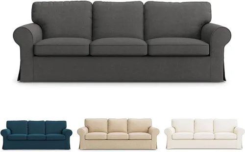 Vista 18 de Ektorp - Funda de repuesto para sillón IKEA Ektorp, funda para silla Ektorp, solo funda Ektorp (beige diario)