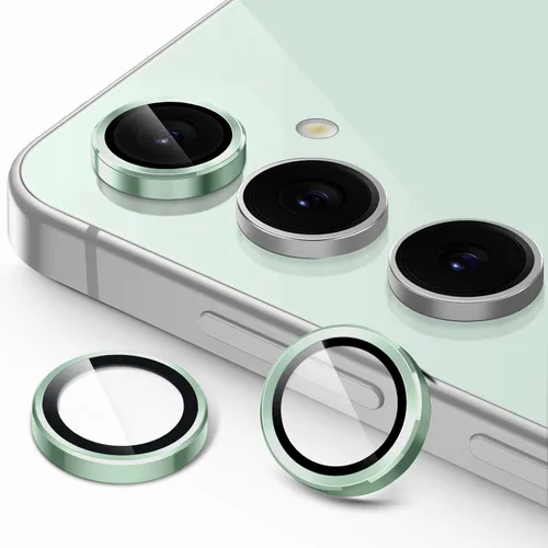 Vista 8 de JETech Protector de lente de cámara para Samsung Galaxy S24 FE, cubierta de anillo individual de metal de vidrio templado 9H, transparente HD, 1