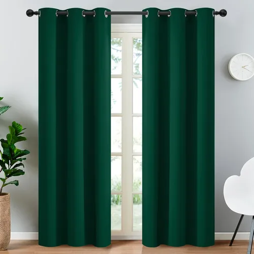 Vista 100 de Yakamok Cortinas opacas para dormitorio, aislamiento térmico, cortinas de oscurecimiento de habitación para sala de estar, juego de 2 paneles