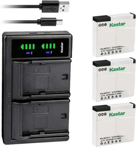 Vista 6 de Kastar Cargador de batería USB LTD2 compatible con Xiaomi YI AZ13-1, AZ13-2 batería, cámara de acción Xiaomi Yi, cámara de acción Yi 1, Xiaomi