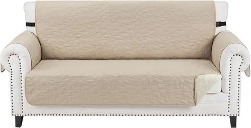 Vista 68 de CUCRAF Funda acolchada antideslizante para sofá, resistente al agua, protector de muebles para sofá de 1 cojín, apto para mascotas, funda de sofá