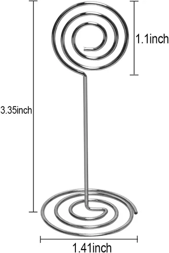 Vista 4 de Soporte para tarjetas de número de mesa, paquete de 25 soportes para fotos para mesas, soportes de números de fotos con forma de alambre, clips