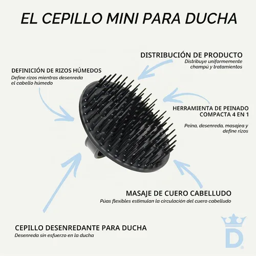 Vista 7 de Denman Cepillo desenredante para cabello rizado y masajeador de cuero cabelludo D6 - Cepillo alisador de cabello Negro