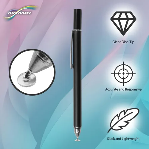 Vista 3 de BoxWave Lápiz óptico compatible con Oppo Find N2, lápiz capacitivo FineTouch, lápiz capacitivo súper preciso, color negro azabache