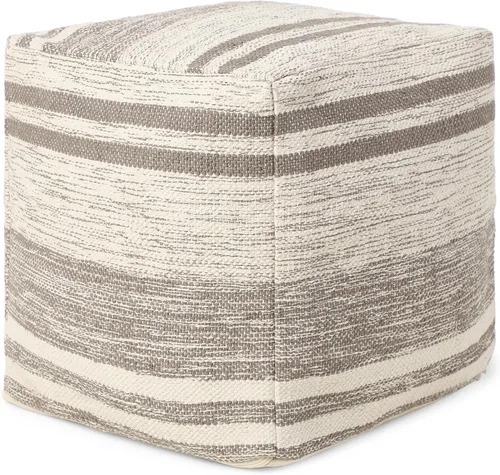 Vista 16 de REDEARTH · Puf otomano acolchado con relleno, textura de almacenamiento, cubo de granos, puf, reposapiés para sala de estar, dormitorio, guardería