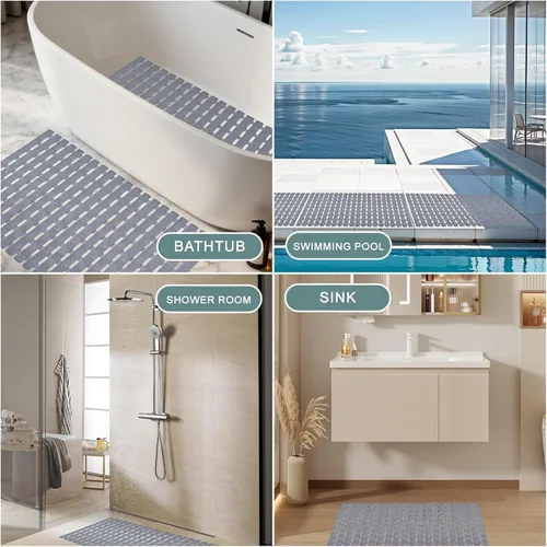 Vista 5 de Tapete antideslizante para bañera y ducha, tapete antideslizante para perros y mascotas, tapete de baño para bañera, tapete de baño de 27.5 x 15.7