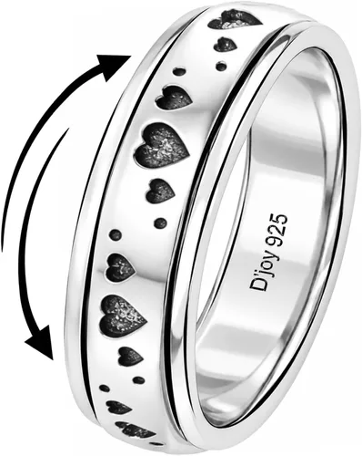 Vista 14 de 925 Sterling Silver Spinner Fidget Anxiety Ring for Women Men Una estrella de la luna