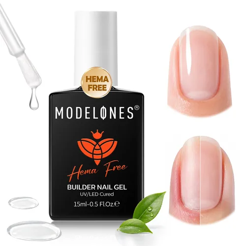 Vista 14 de modelones Builder Nail Gel HEMA-Free Neutral Nude Builder Strengthener