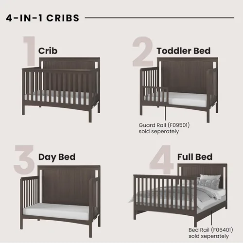 Vista 3 de Child Craft Scout - Juego de muebles convertibles 4 en 1 para cuna de bebé, cómoda con cambiador, silla deslizante y caja de juguetes para bebés