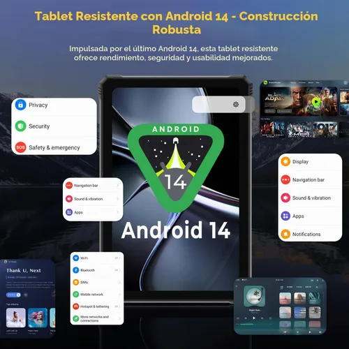 Vista 8 de HOTWAV R9 Plus Tablet Resistente 11 Pulgadas Android 14, Tablet Impermeable 20080mAh, 2K 24GB+512GB/2TB TF Tablets de Trabajo, 64MP+16MP Octa-Core