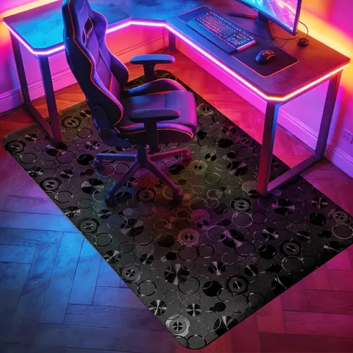 Vista 10 de Vicwe Tapete para silla de oficina para suelo de madera, 30 x 48 pulgadas, totalmente transparente, protector de silla de piso duro, fácil