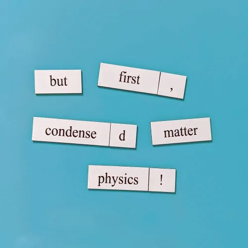 Vista 8 de Kit de imanes de palabras de física, divertido juego de poesía nerd para la universidad a doctorado y físicos profesionales, regalo ideal