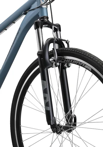 Vista 5 de Schwinn Network 1 Bicicleta híbrida, Bicicleta de 700c para hombres y mujeres, Bicicleta híbrida de 21 velocidades, marco de aluminio, horquilla