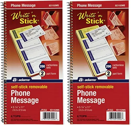 Vista 9 de Adams Write `N Stick bloc para mensajes telefónicos, blanco (White/Canary)