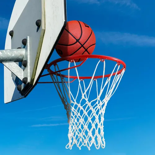 Vista 7 de LAO XUE Red de Baloncesto para Exteriores, (7.16 oz) 12 Bucles Red de Baloncesto Profesional de Servicio Pesado de Repuesto, Resistente a Todo Clima