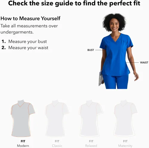 Vista 2 de BARCO Grey's Anatomy Spandex Stretch Direct - Camiseta médica para mujer, cuello a presión Bahama