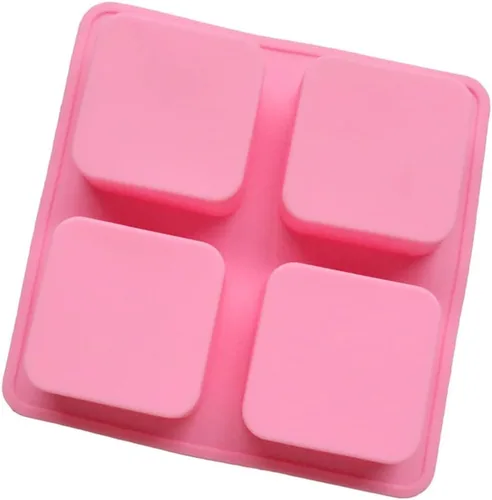 Vista 3 de HERCHR Molde de silicona para brownies, molde cuadrado antiadherente de 4 cavidades, molde de caramelo de chocolate, molde de mousse para hornear